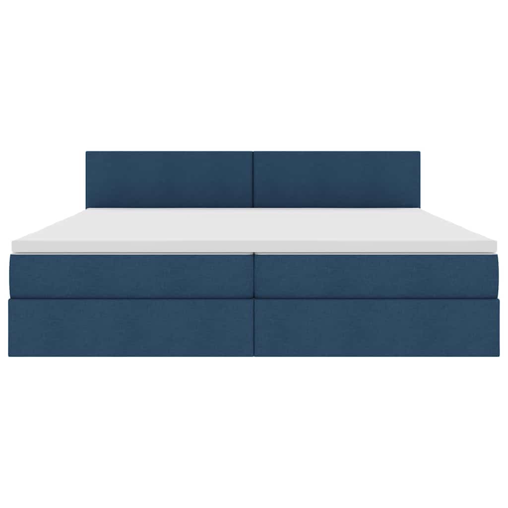 Letto con contenitore e LED con led Blu 200 x 200 cm Tessuto | homemem39