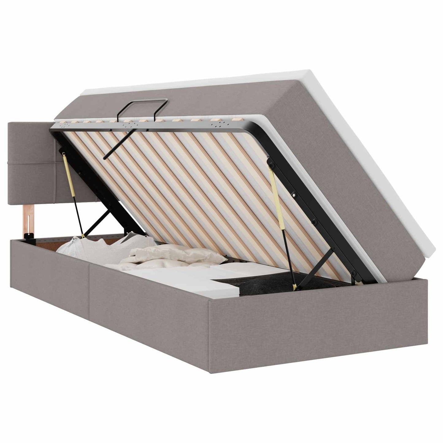 Letto con contenitore LED e materasso Tortora 90 x 190 cm