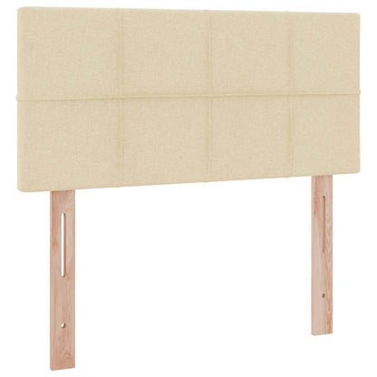 Letto con contenitore LED e materasso Crema 90 x 200 cm Tessuto