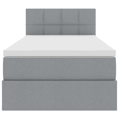 Letto con contenitore LED e materasso Grigio Chiaro