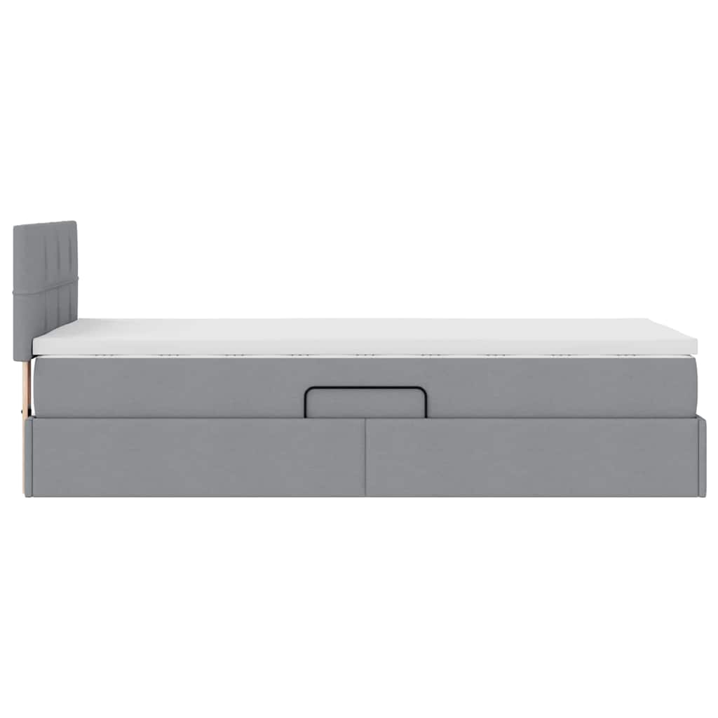 Letto con contenitore LED e materasso Grigio Chiaro