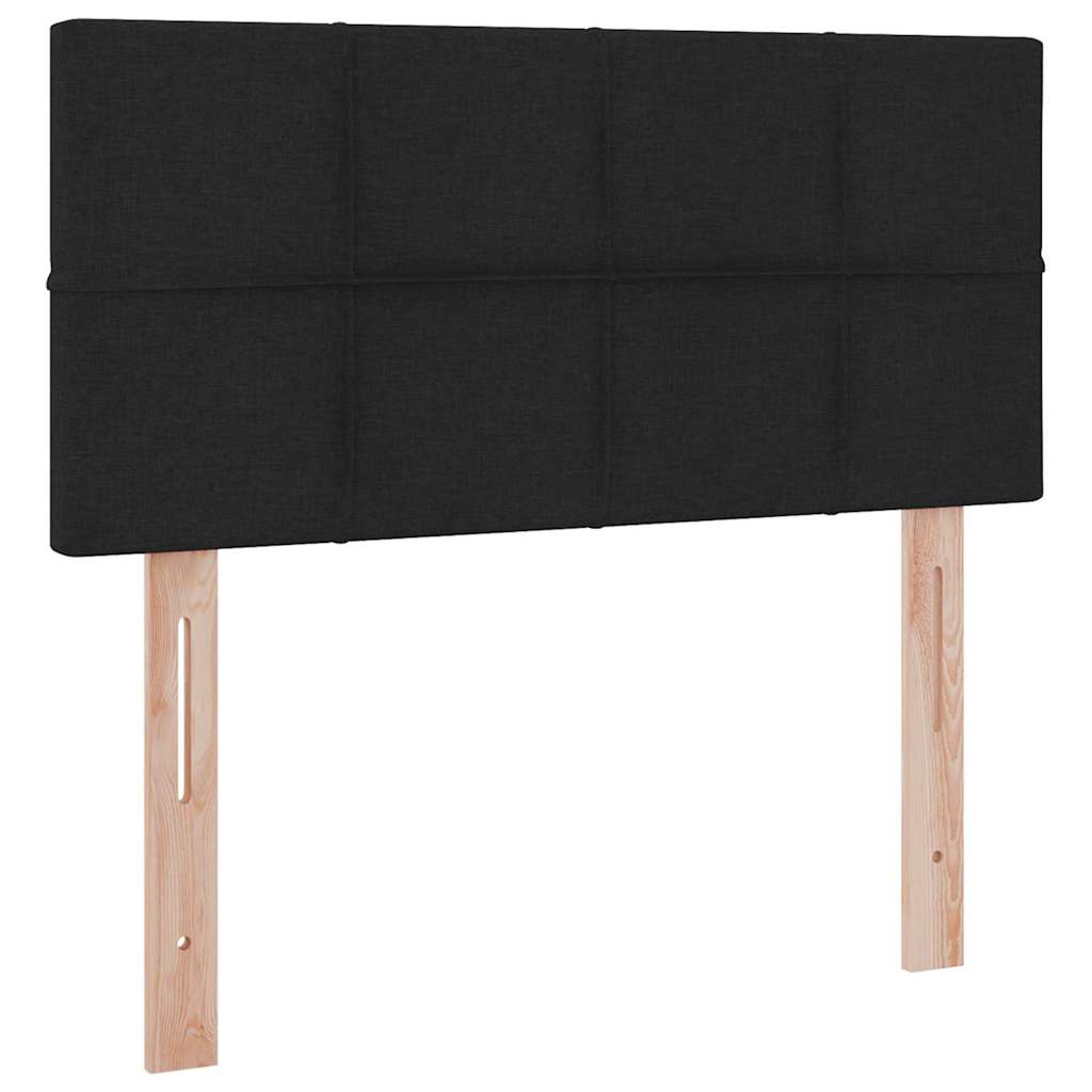 Letto con contenitore e LED con led Nero 100 x 200 cm Tessuto | homemem39