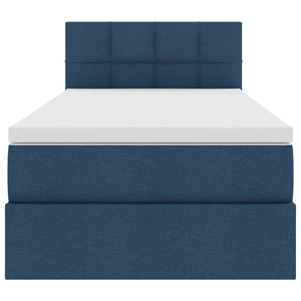 Letto con contenitore e LED con led Blu 100 x 200 cm Tessuto | homemem39
