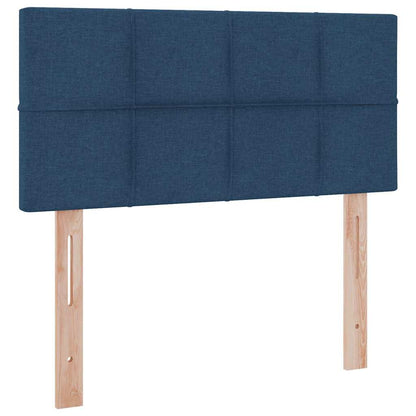 Letto con contenitore LED e materasso Blu 100 x 200 cm Tessuto