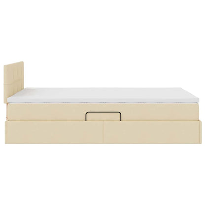 Letto con contenitore LED e materasso Crema 120 x 190 cm