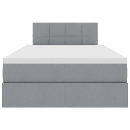 Letto con contenitore e LED Grigio chiaro 120 x 200 cm Tessuto | homemem39