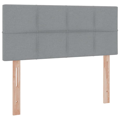 Letto con contenitore e LED Grigio chiaro 120 x 200 cm Tessuto | homemem39
