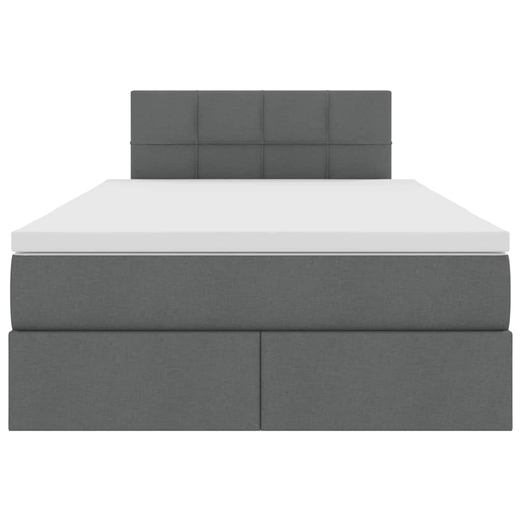 Letto con contenitore e LED Grigio scuro 120 x 200 cm