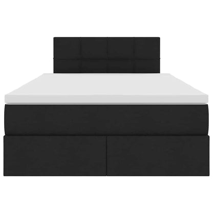 Letto con contenitore e LED con led Nero 120 x 200 cm Tessuto | homemem39