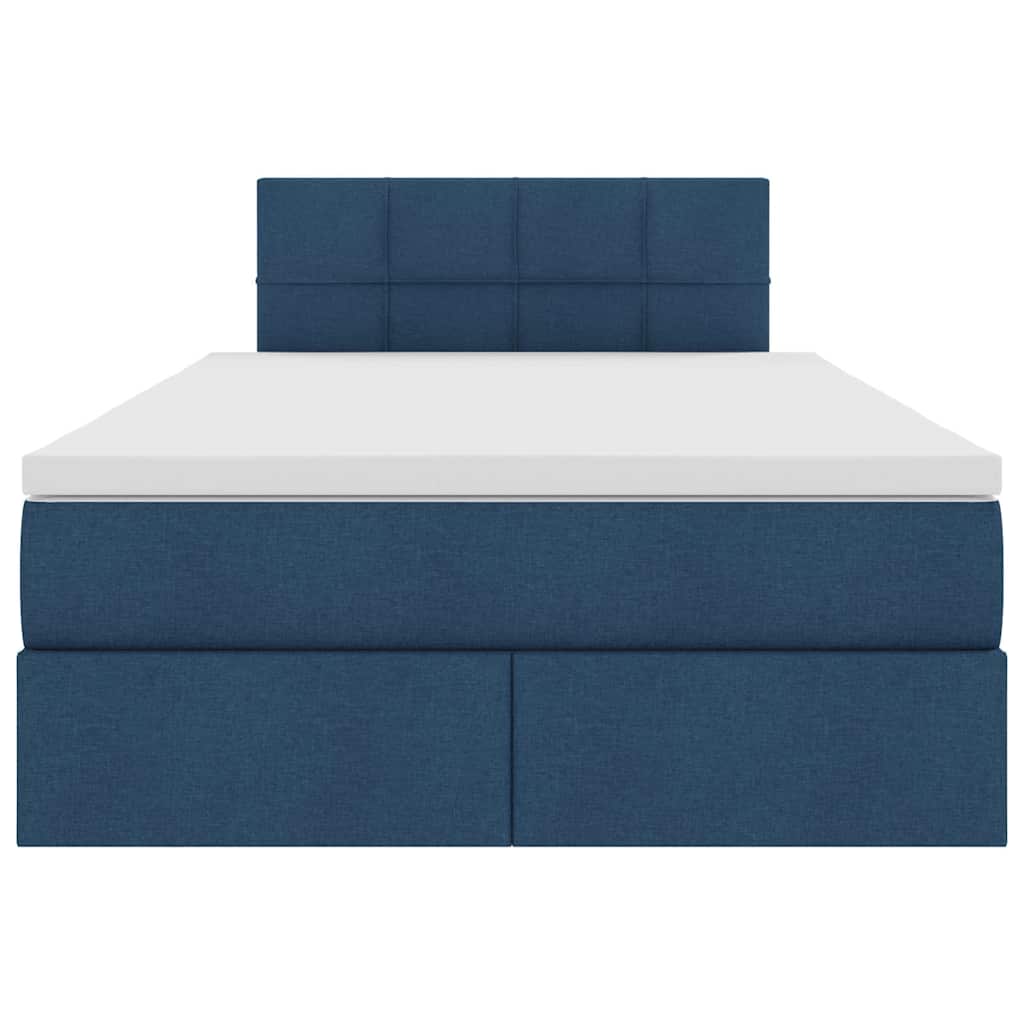 Letto con contenitore LED e materasso Blu 120 x 200 cm Tessuto
