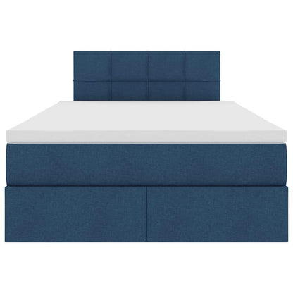Letto con contenitore LED e materasso Blu 120 x 200 cm Tessuto