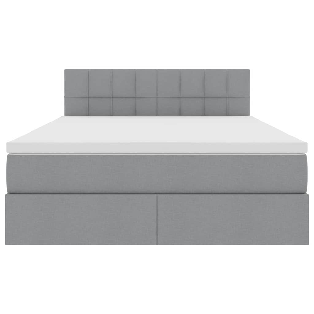 Letto con contenitore e LED Grigio chiaro 140 x 190 cm Tessuto | homemem39