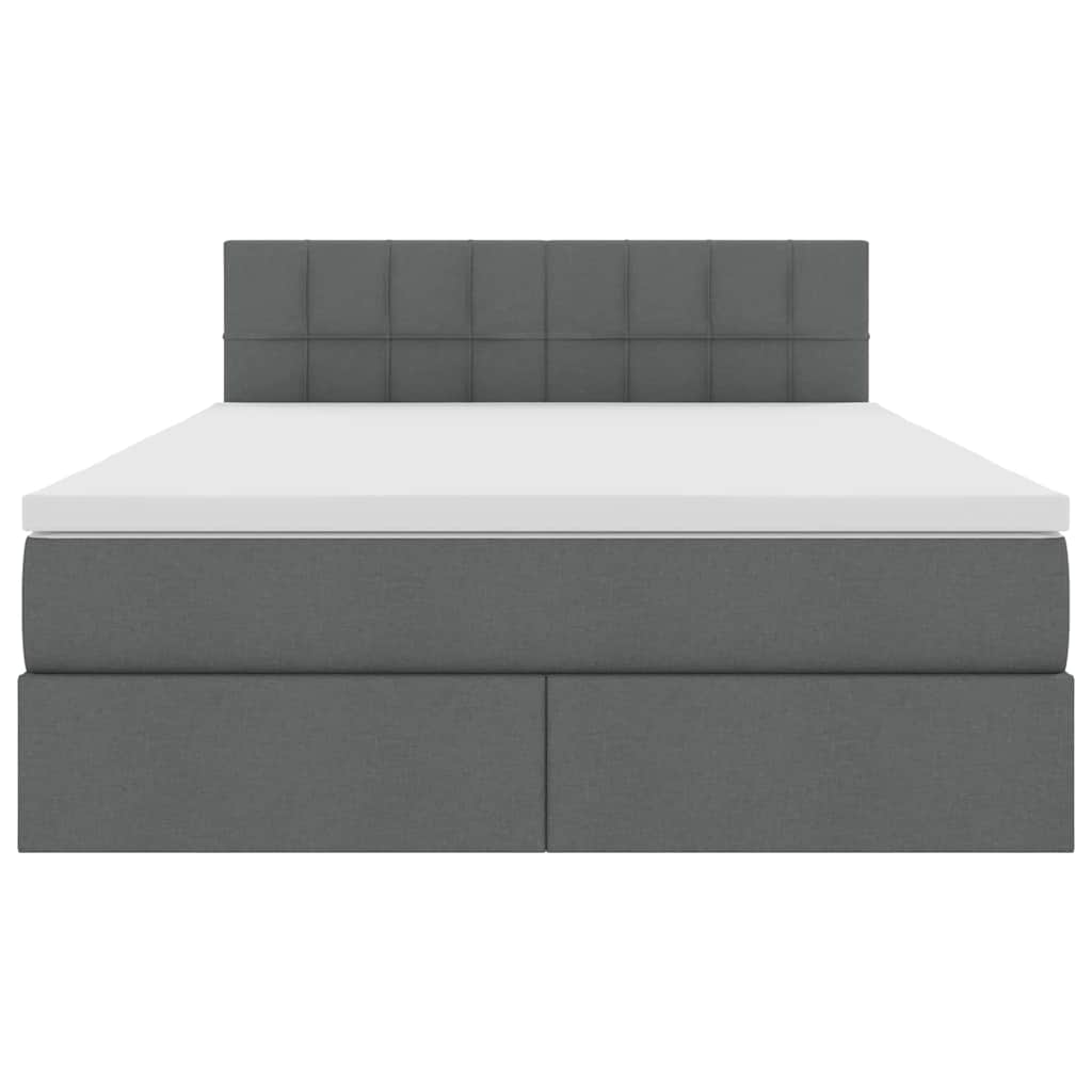 Letto con contenitore e LED Grigio scuro 140 x 190 cm