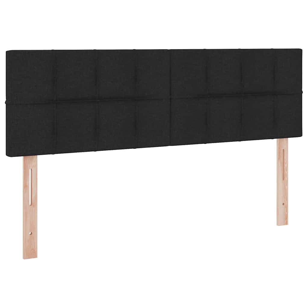 Letto con contenitore LED e materasso Nero 140 x 190 cm Tessuto