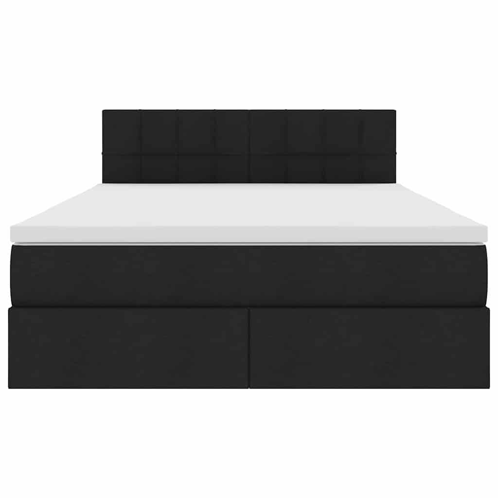 Letto con contenitore e LED Nero 140 x 200 cm Poliestere