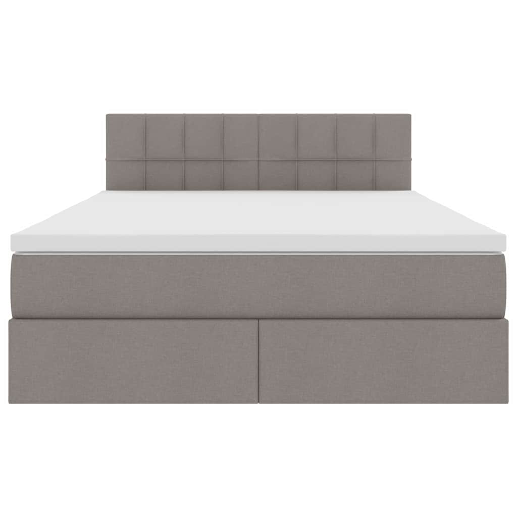 Letto con contenitore LED e materasso Tortora 140 x 200 cm