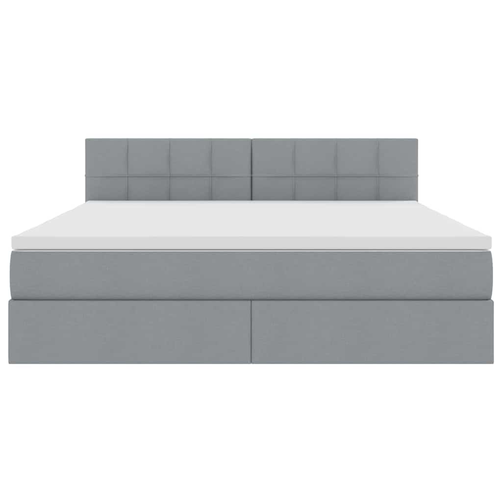 Letto con contenitore e LED Grigio chiaro 160 x 200 cm Tessuto | homemem39