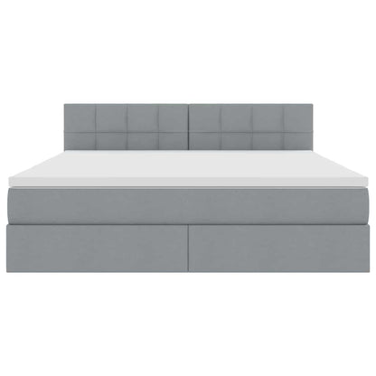 Letto con contenitore e LED Grigio chiaro 160 x 200 cm Tessuto | homemem39