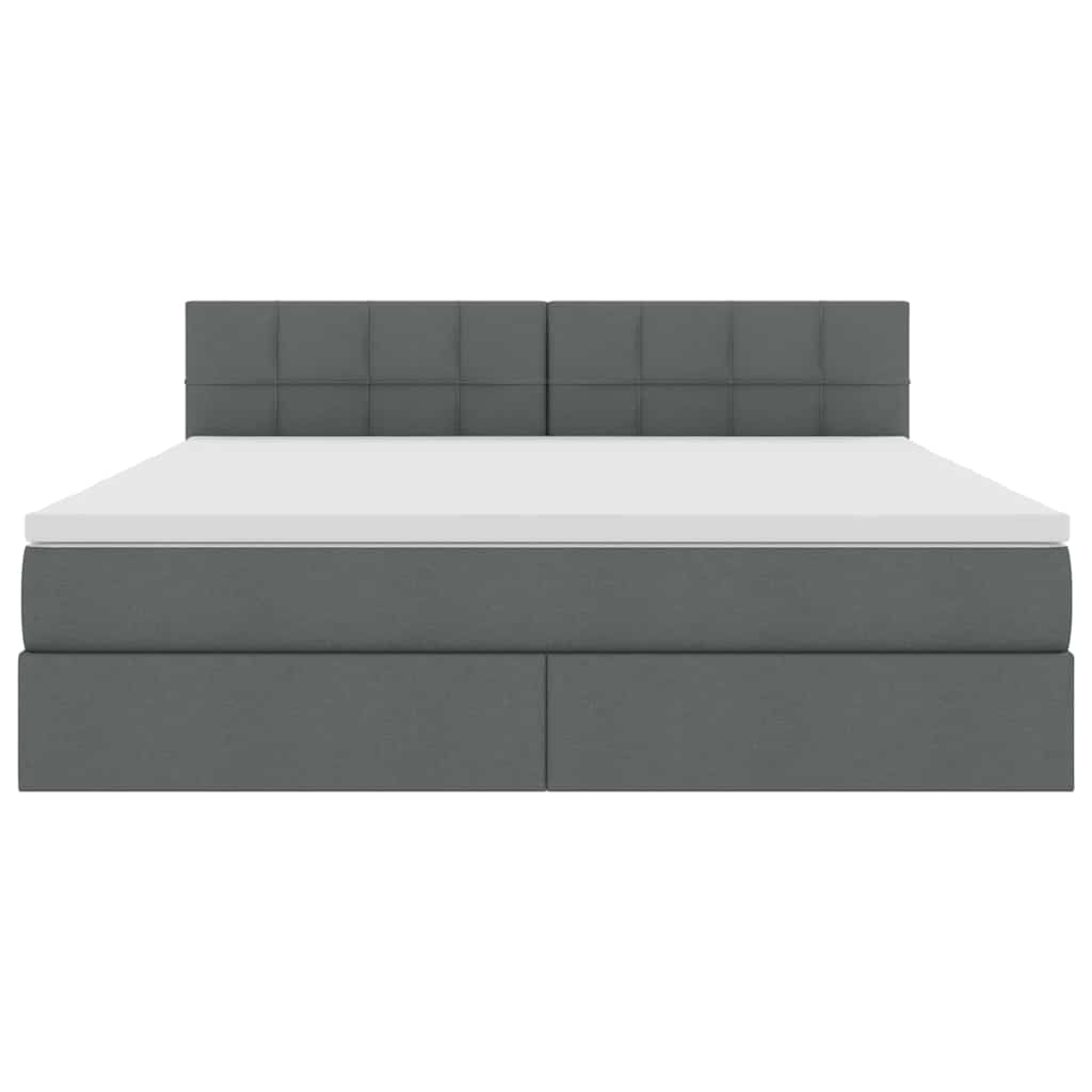 Letto con contenitore e LED Grigio scuro 180 x 200 cm