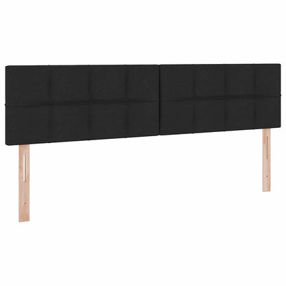 Letto con contenitore LED e materasso Nero 180 x 200 cm Tessuto
