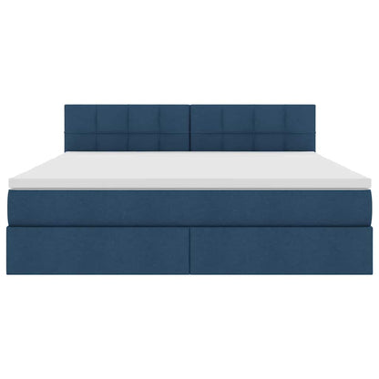 Letto con contenitore e LED con led Blu 180 x 200 cm Tessuto | homemem39