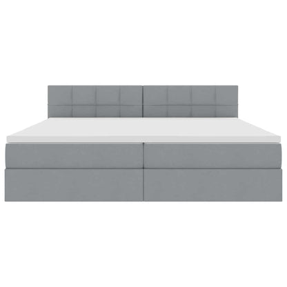 Letto con contenitore e LED Grigio chiaro 200 x 200 cm Tessuto | homemem39