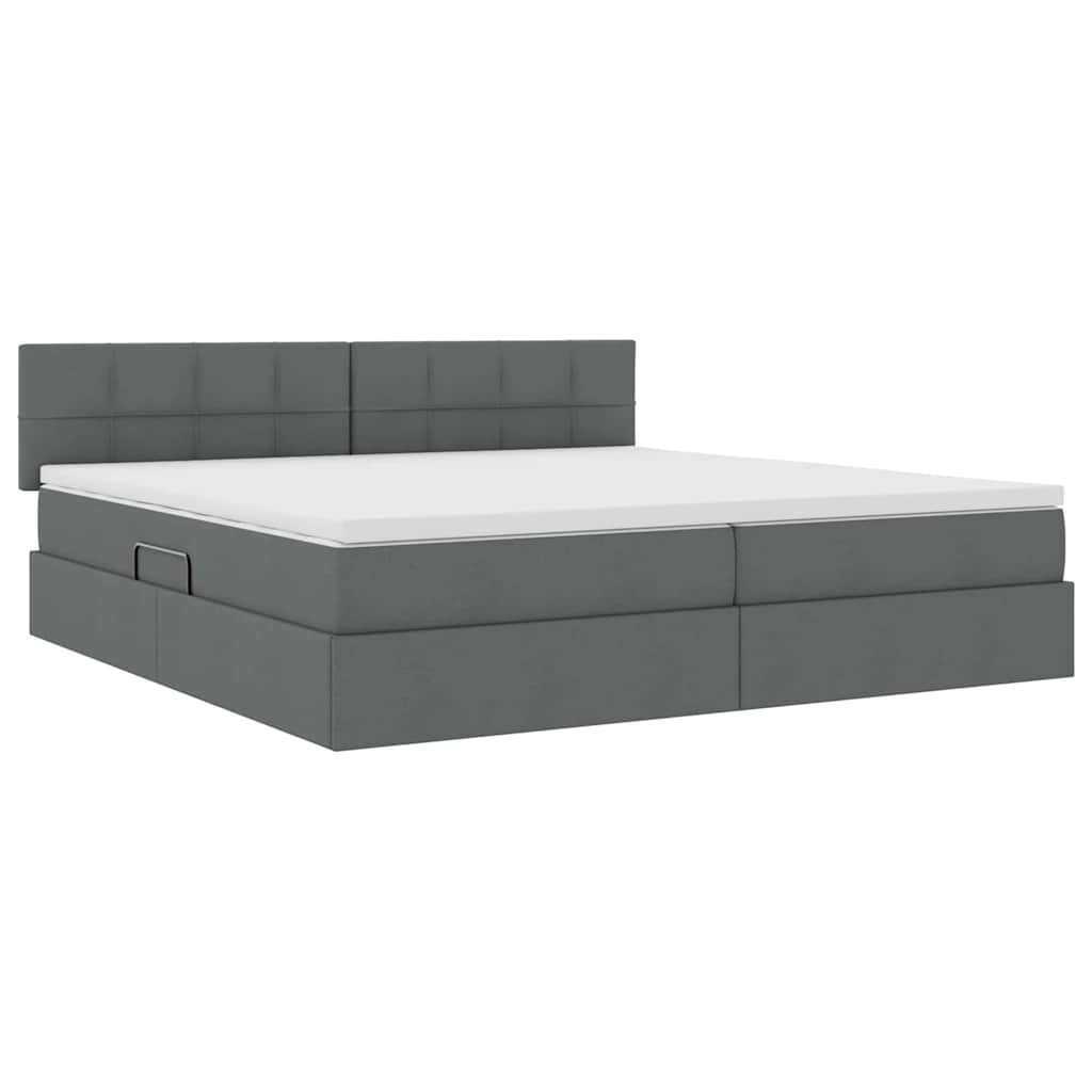 Letto con contenitore e LED Grigio scuro 200 x 200 cm