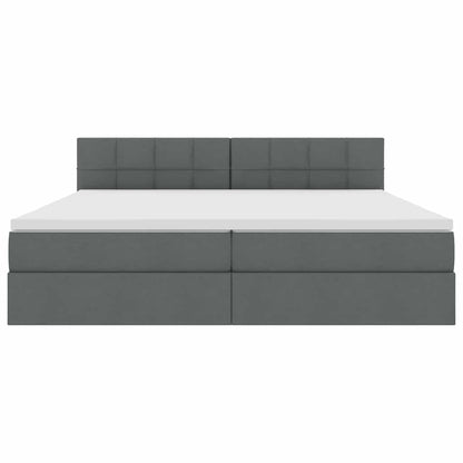 Letto con contenitore e LED Grigio scuro 200 x 200 cm Tessuto | homemem39
