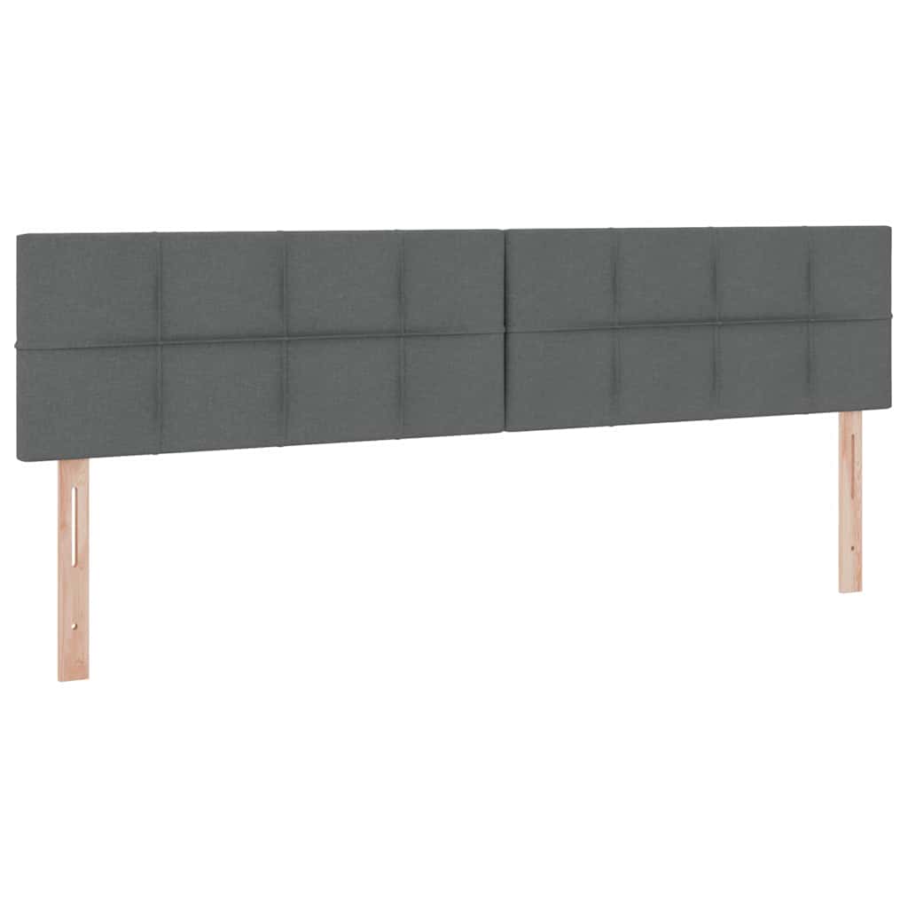 Letto con contenitore e LED Grigio scuro 200 x 200 cm Tessuto | homemem39