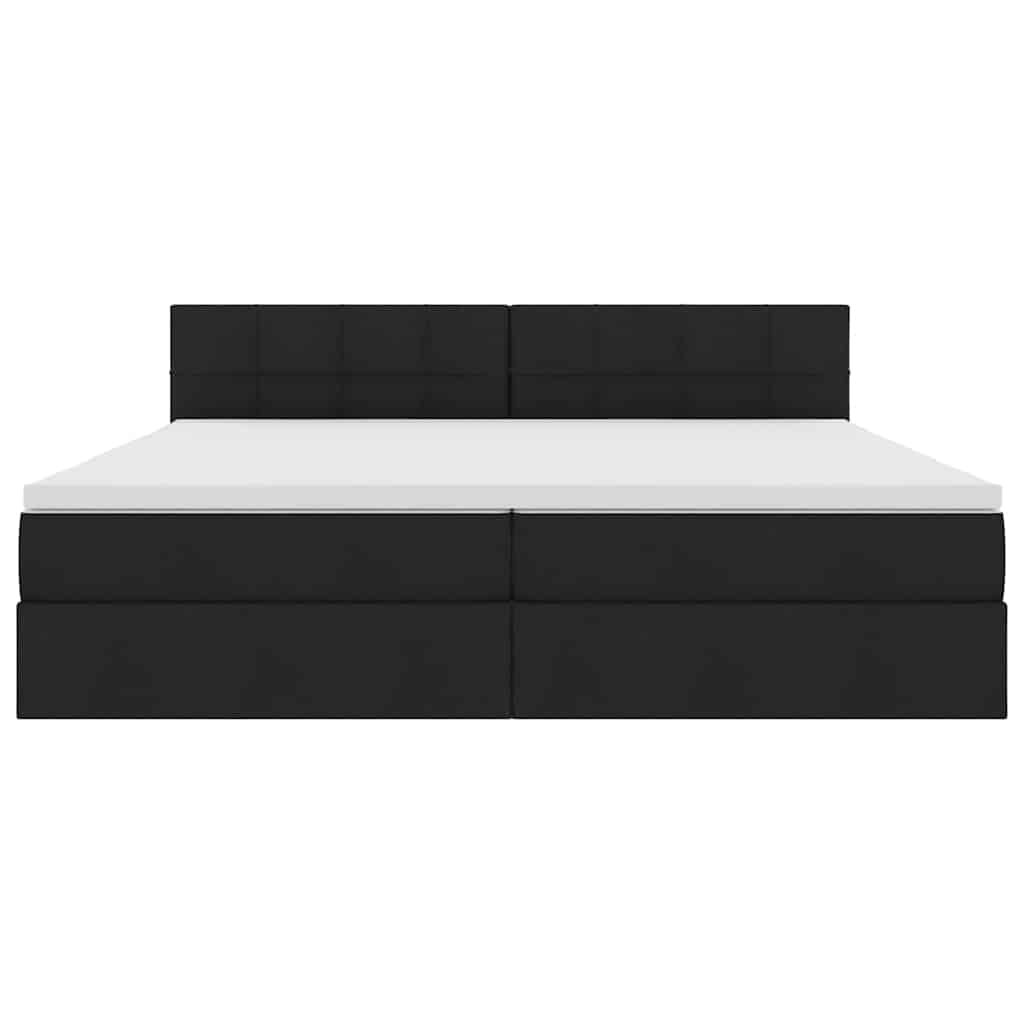 Letto con contenitore e LED con led Nero 200 x 200 cm Tessuto | homemem39