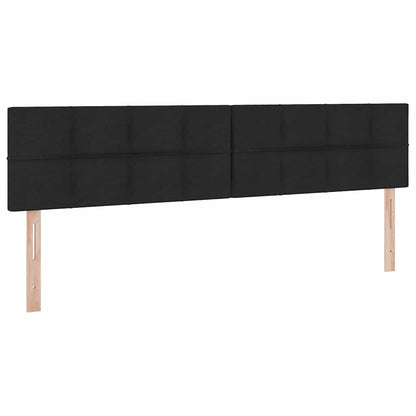 Letto con contenitore e LED con led Nero 200 x 200 cm Tessuto | homemem39