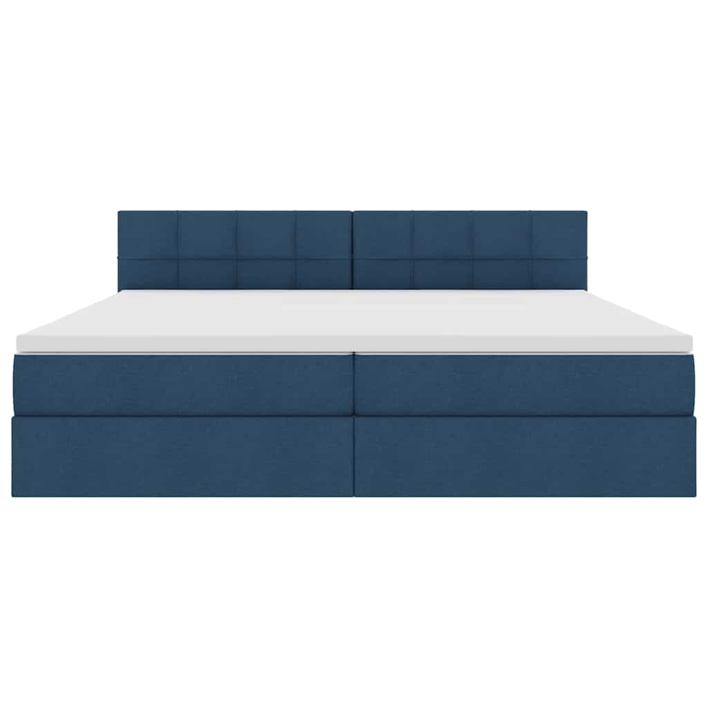 Letto con contenitore e LED con led Blu 200 x 200 cm Tessuto | homemem39