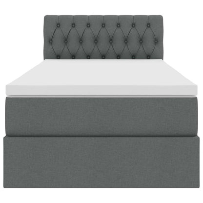 Letto con contenitore LED e materasso Grigio Scuro 90 x 190 cm