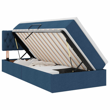 Letto con contenitore e LED Blu 90 x 190 cm Tessuto | homemem39