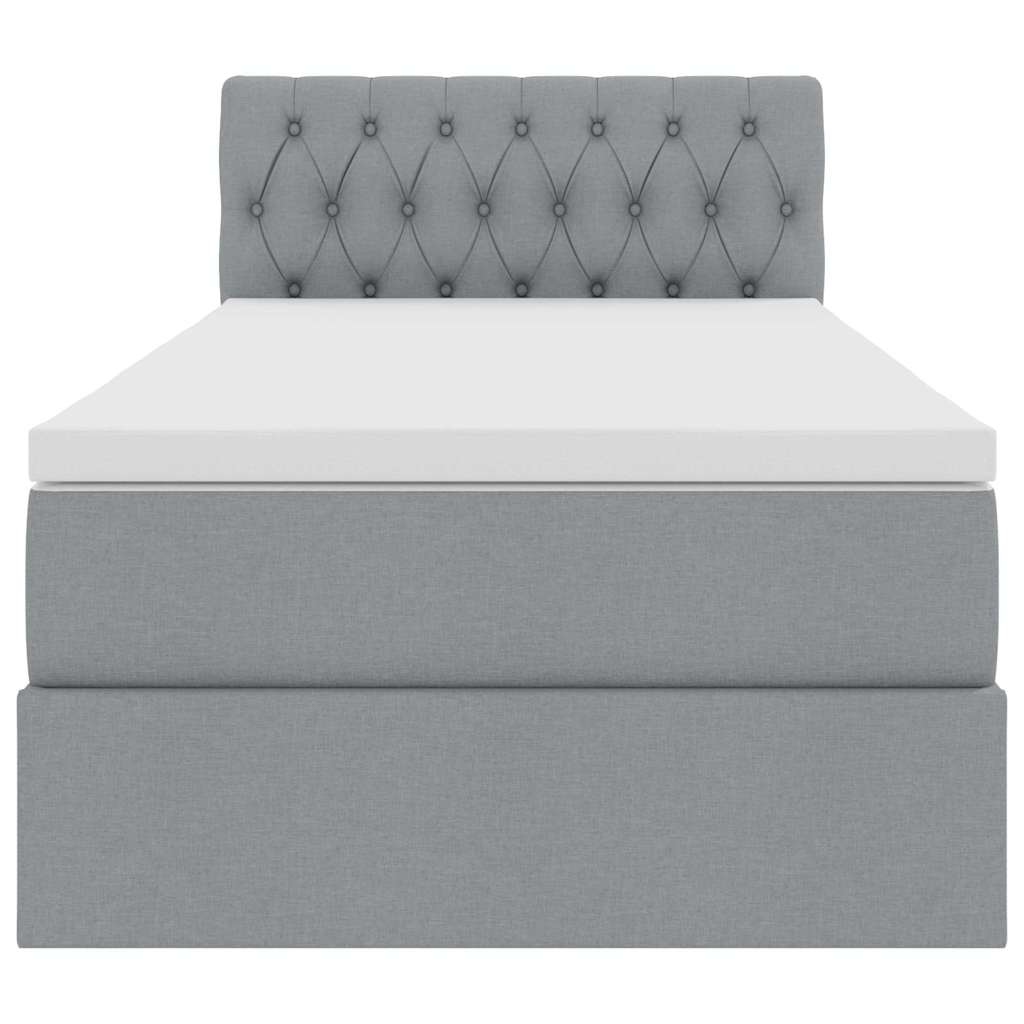 Letto con contenitore e LED Grigio chiaro 90 x 200 cm Tessuto | homemem39
