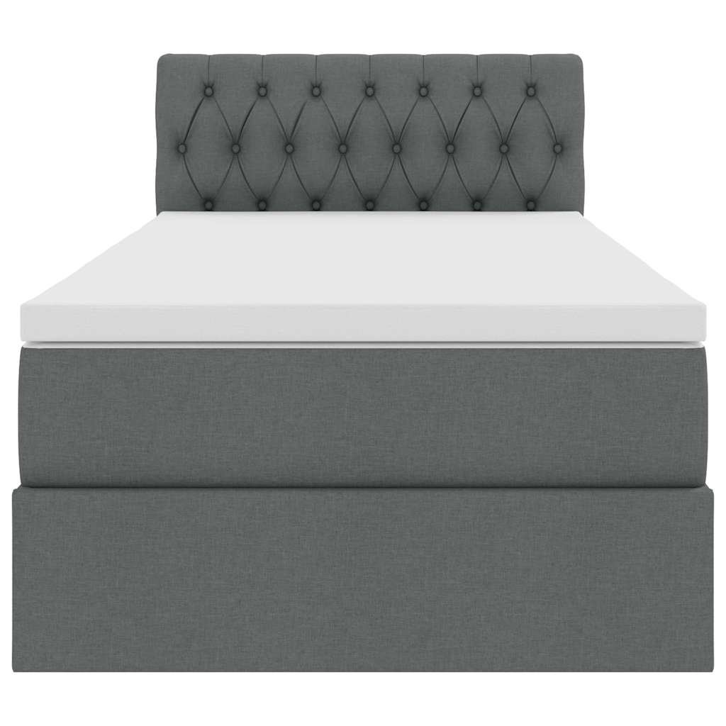 Letto con contenitore e LED Grigio scuro 90 x 200 cm Tessuto | homemem39