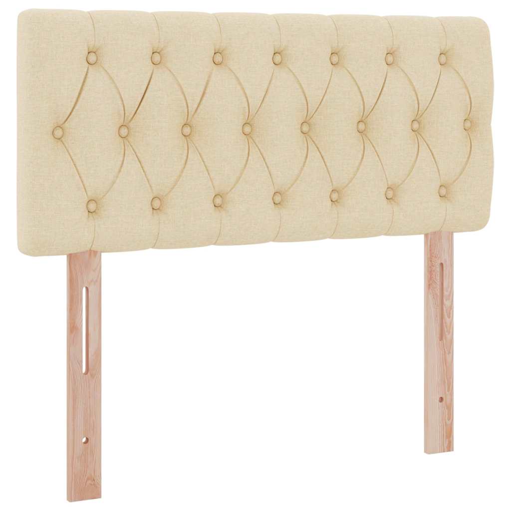 Letto con contenitore e LED con led Crema 90 x 200 cm Tessuto | homemem39
