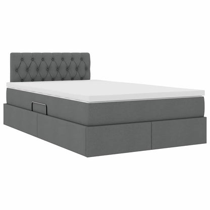 Letto con contenitore e LED Grigio scuro 120 x 200 cm