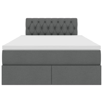Letto con contenitore e LED Grigio scuro 120 x 200 cm Tessuto | homemem39
