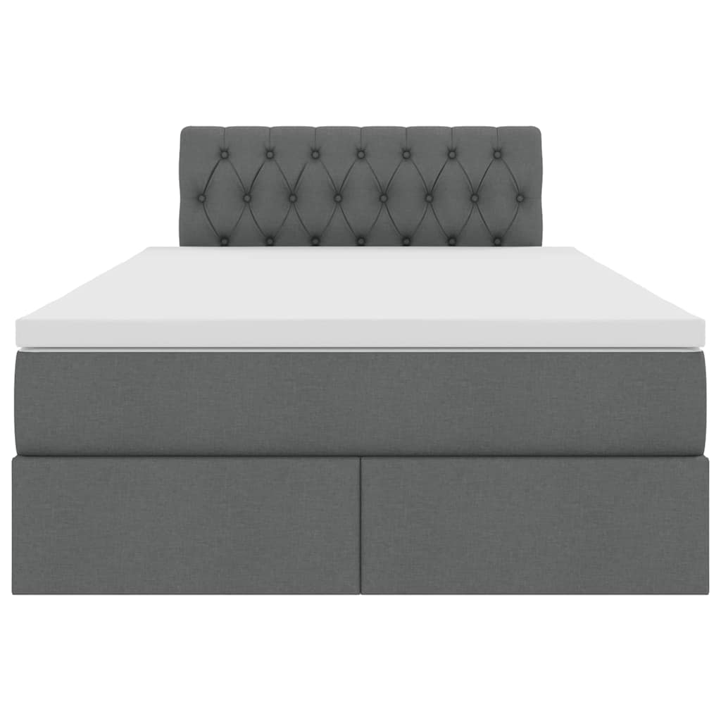 Letto con contenitore e LED Grigio scuro 120 x 200 cm
