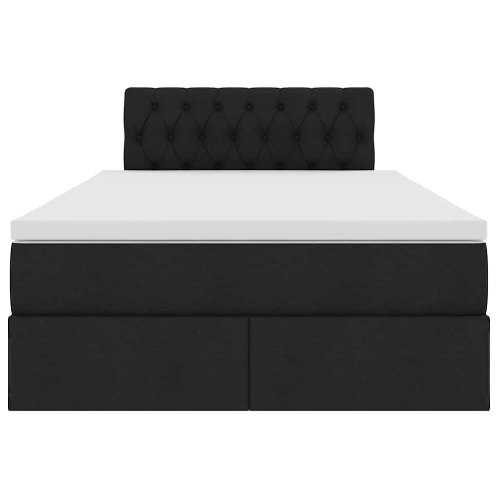 Letto con contenitore e LED con led Nero 120 x 200 cm Tessuto | homemem39
