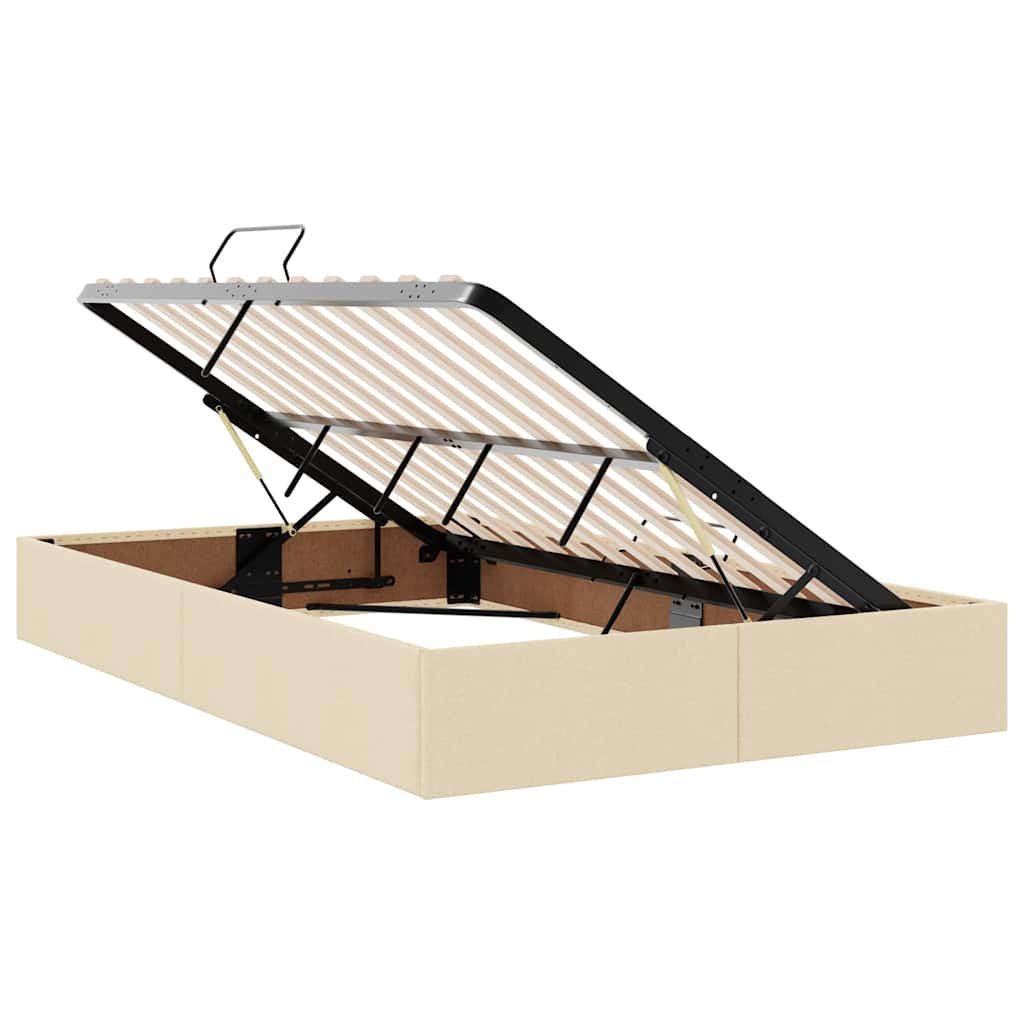 Letto con contenitore e LED Crema 120 x 200 cm Poliestere