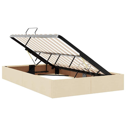 Letto con contenitore e LED Crema 120 x 200 cm Poliestere