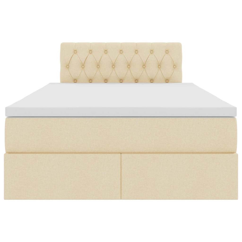 Letto con contenitore e LED Crema 120 x 200 cm Poliestere