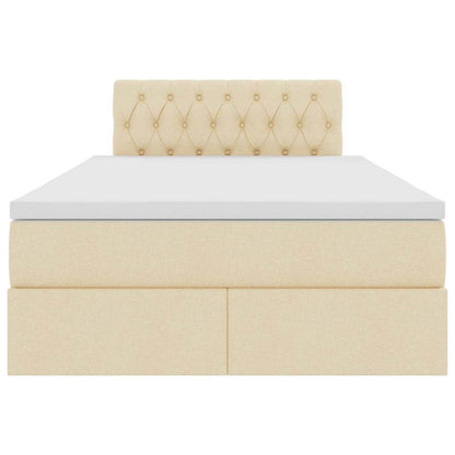 Letto con contenitore e LED Crema 120 x 200 cm Poliestere