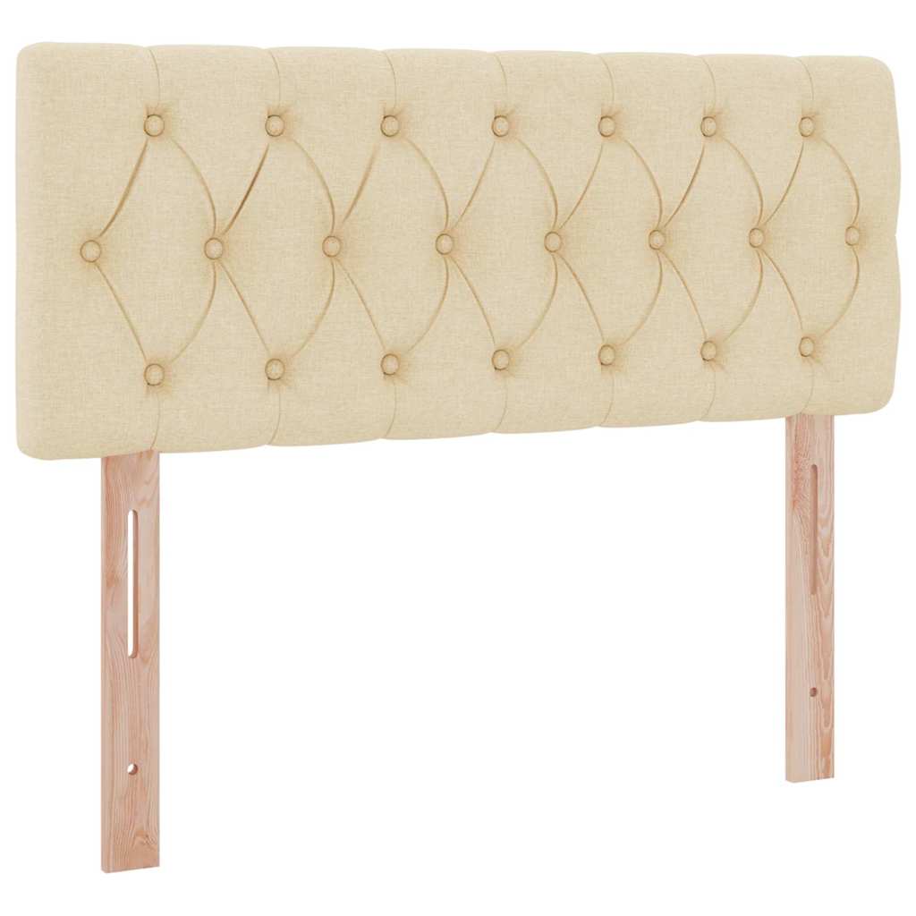Letto con contenitore e LED con led Crema 120 x 200 cm Tessuto | homemem39
