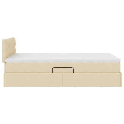 Letto con contenitore LED e materasso Crema 120 x 200 cm