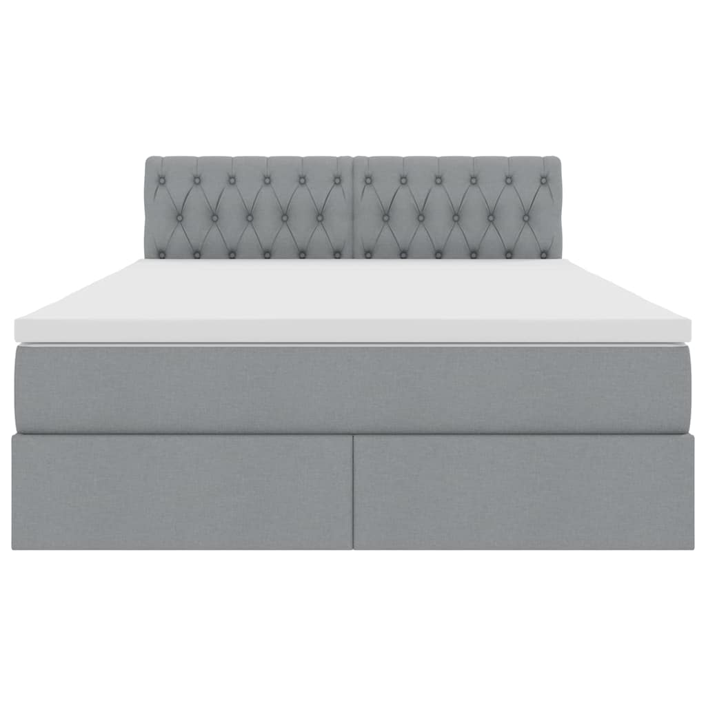 Letto con contenitore e LED Grigio chiaro 140 x 190 cm