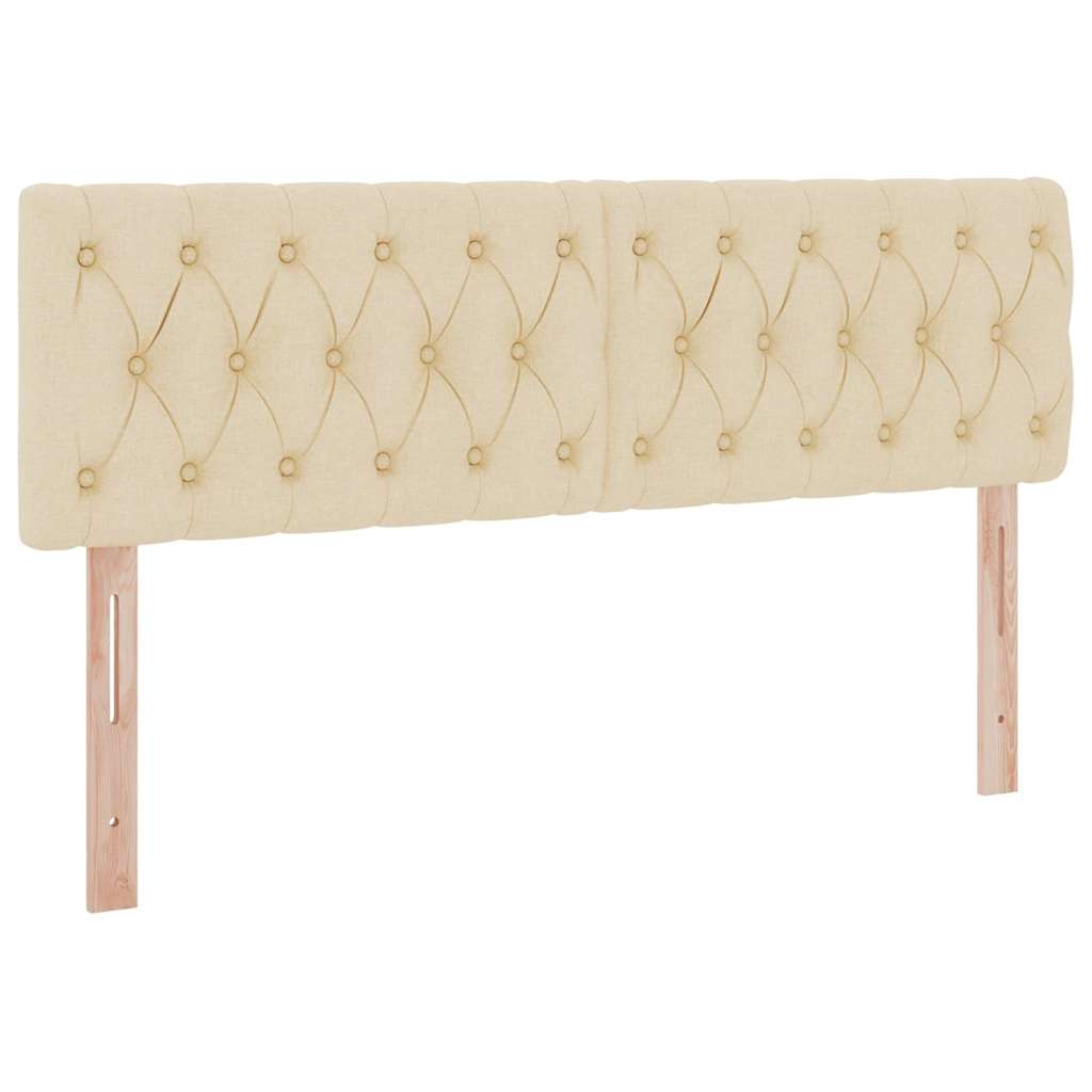 Letto con contenitore e LED con led Crema 140 x 190 cm Tessuto | homemem39