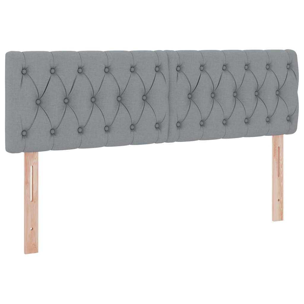 Letto con contenitore e LED Grigio chiaro 140 x 200 cm Tessuto | homemem39